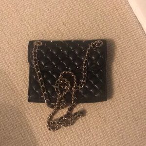 Black Crossbody with Rose Gold Studs